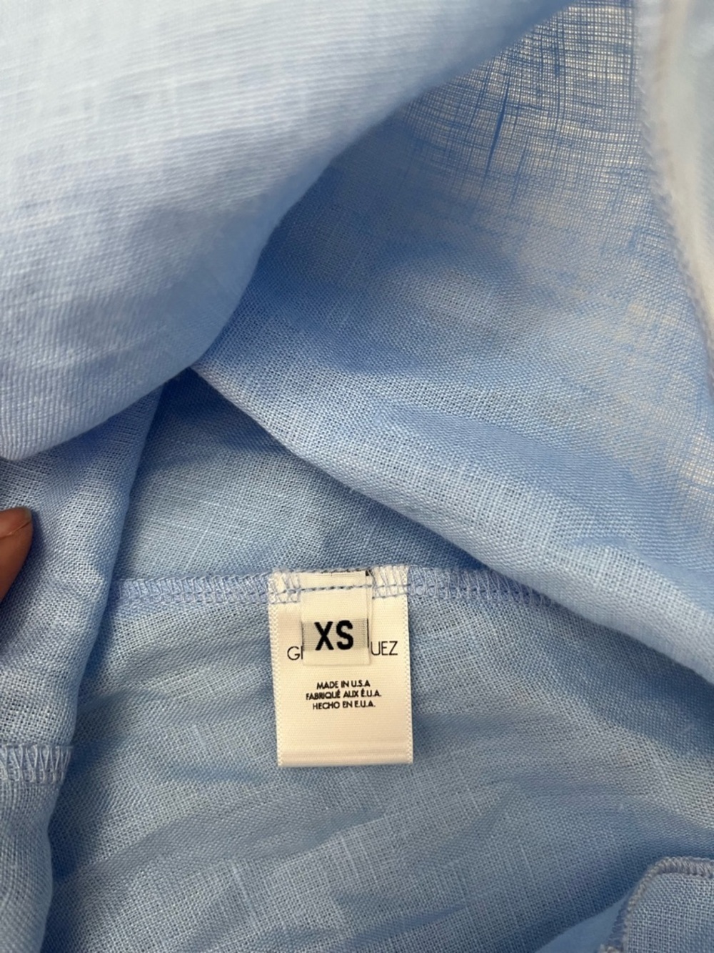 Gil Rodriguez Blue 100% Linen Wide Leg Pants Tie Waist Size XS - Picture 10 of 17